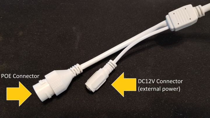 extra power cable on camera