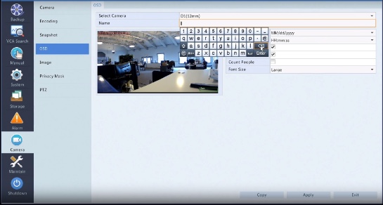 rename camera nvr interface