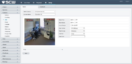rename camera web interface