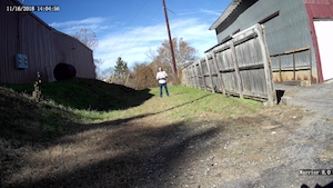 view of a person at 75 feet from a 4mm 91 degree FOV lens 4K security camera