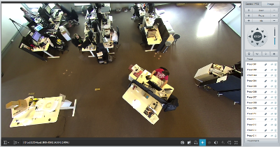 eptz view from the radius 360 degree panoramic camera mounted on the ceiling