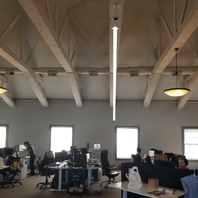 the radius 360 degree panoramic camera mounted on a corner wall mount