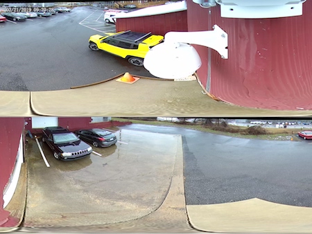 panoramic view of the radius 360 degree panoramic camera mounted on a corner wall mount