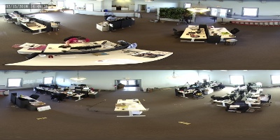 panoramic view of the radius 360 degree panoramic camera mounted on the ceiling