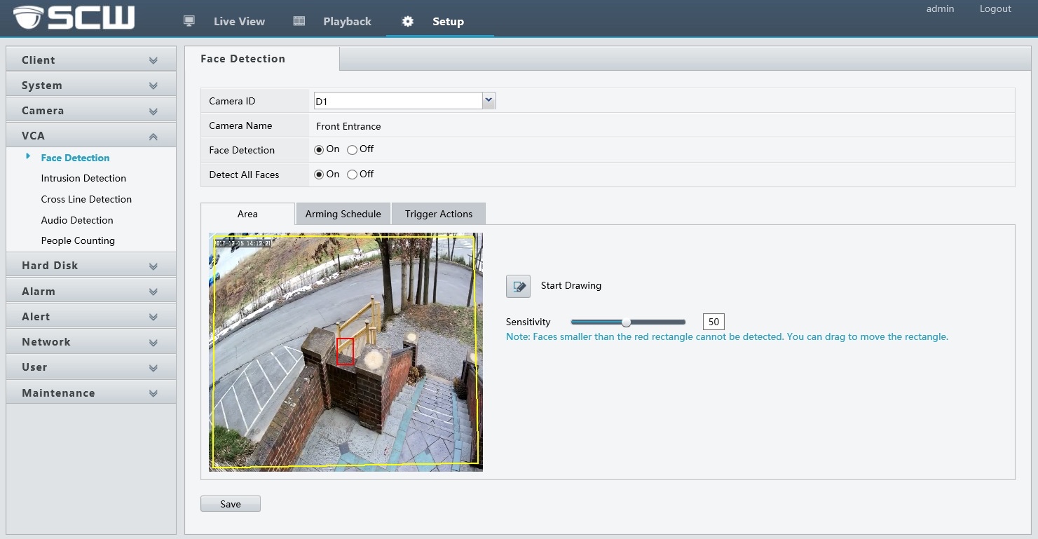 face detection draw box