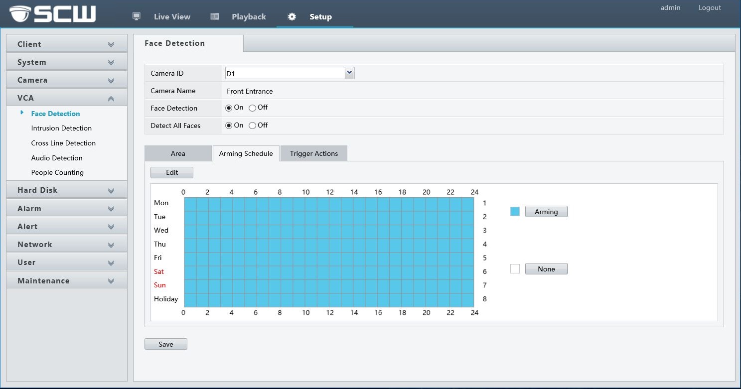 using face detection on a schedule