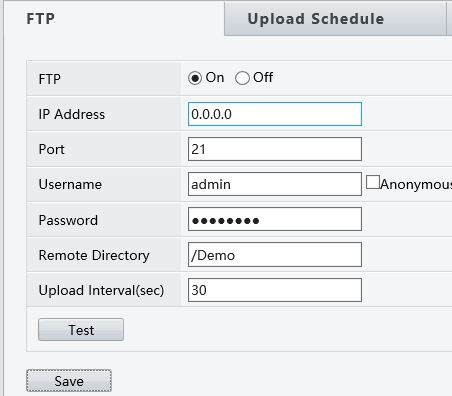 snapshot FTP settings