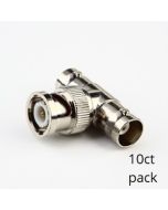 BNC T Connectors, 1 BNC Male to 2 BNC Female (10pk) SCW-C107
