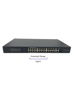 24 Port PoE Switch with Extended Transmission