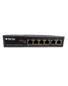 SCW 4 Port PoE Switch + 2 Uplink Ports with Extended Transmission - SW06PEXT
