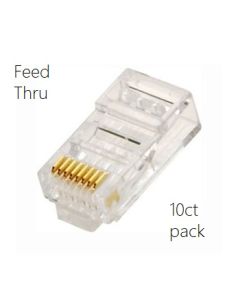 RJ45 CAT5/5E/6 Feed-Thru Connector Plugs (10pk) SCW-C113